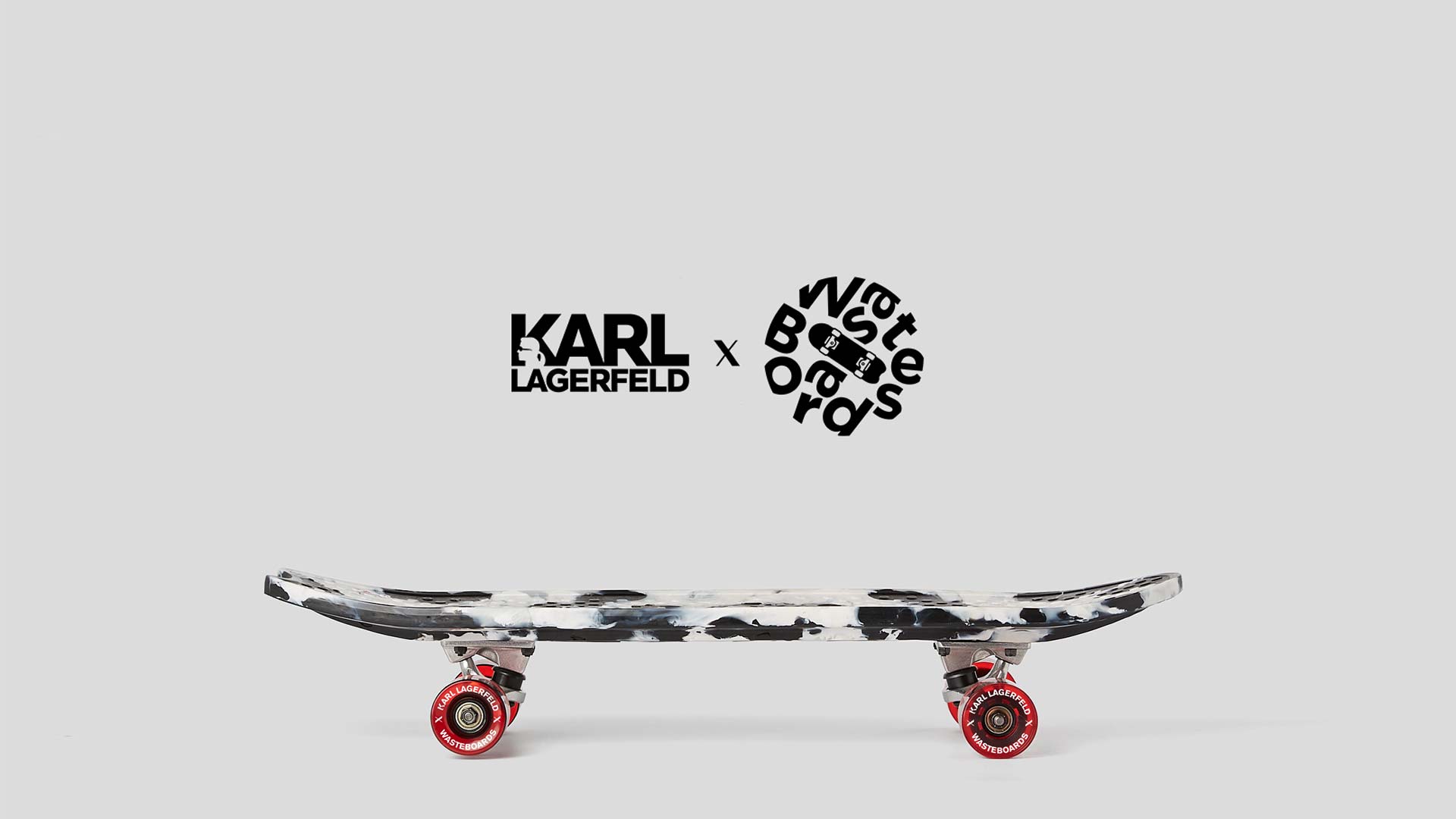 skateboard from the collaboration between Karl Lagerfeld and Wasteboards