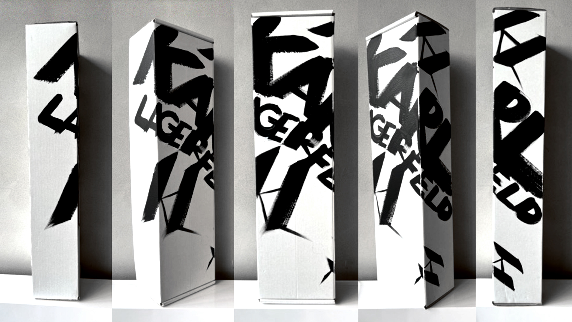 Black and White painted special edition gift boxes for Karl Lagerfeld skateboards